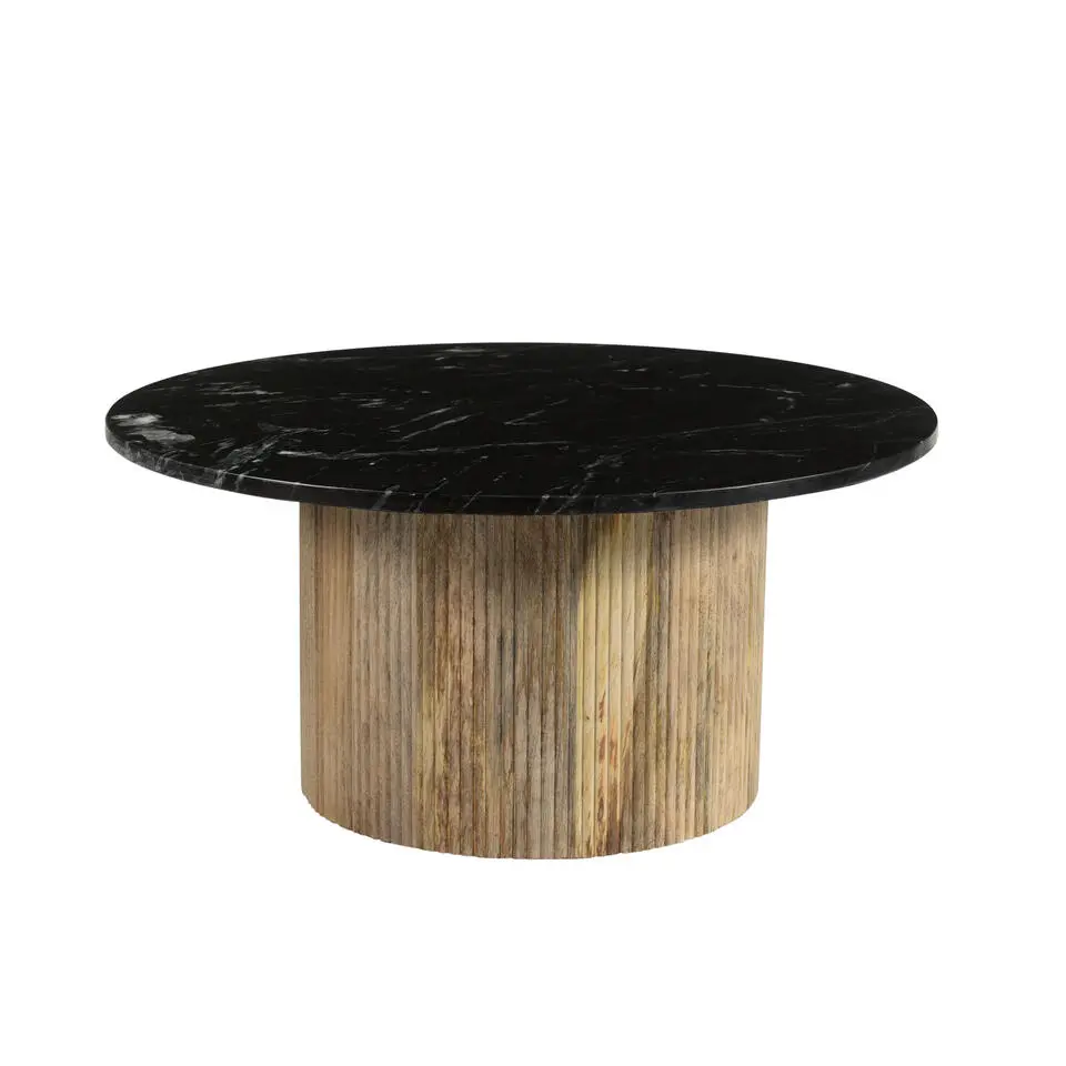 Brix - Salontafel Nova - Mangohout Marmer - 70x70x36