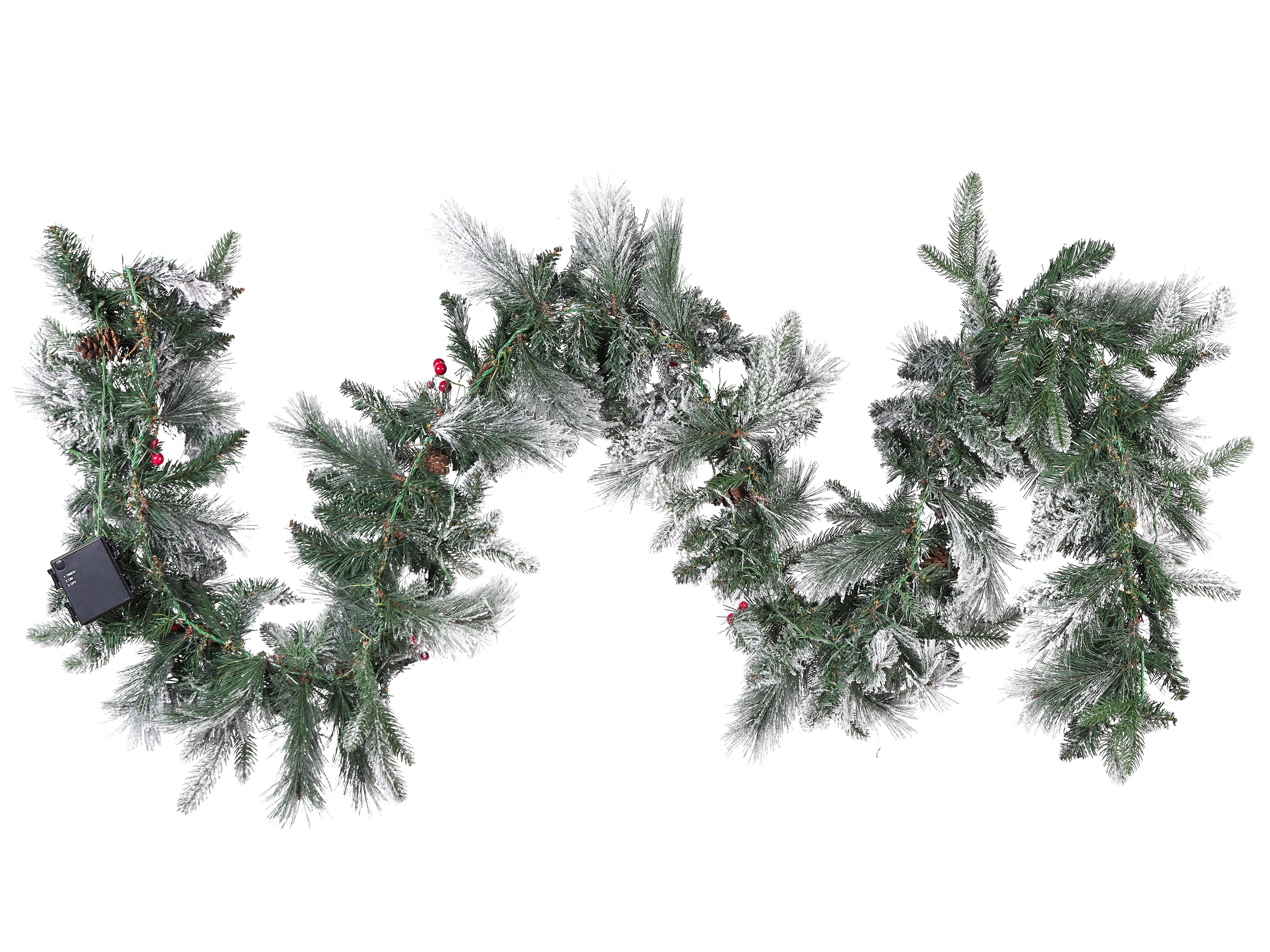 Besneeuwde kerstguirlande LED WHITEHORN 270 cm Wit