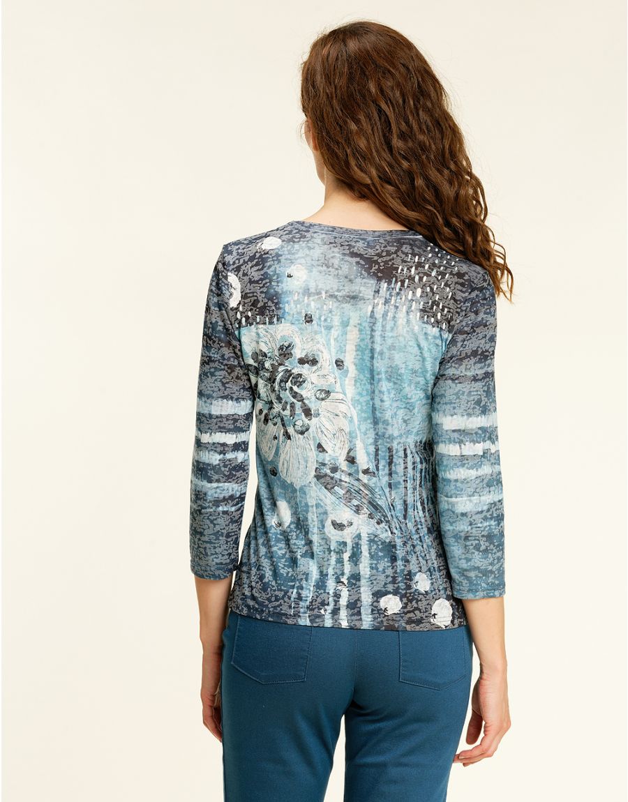 T-shirt en devoré bleu