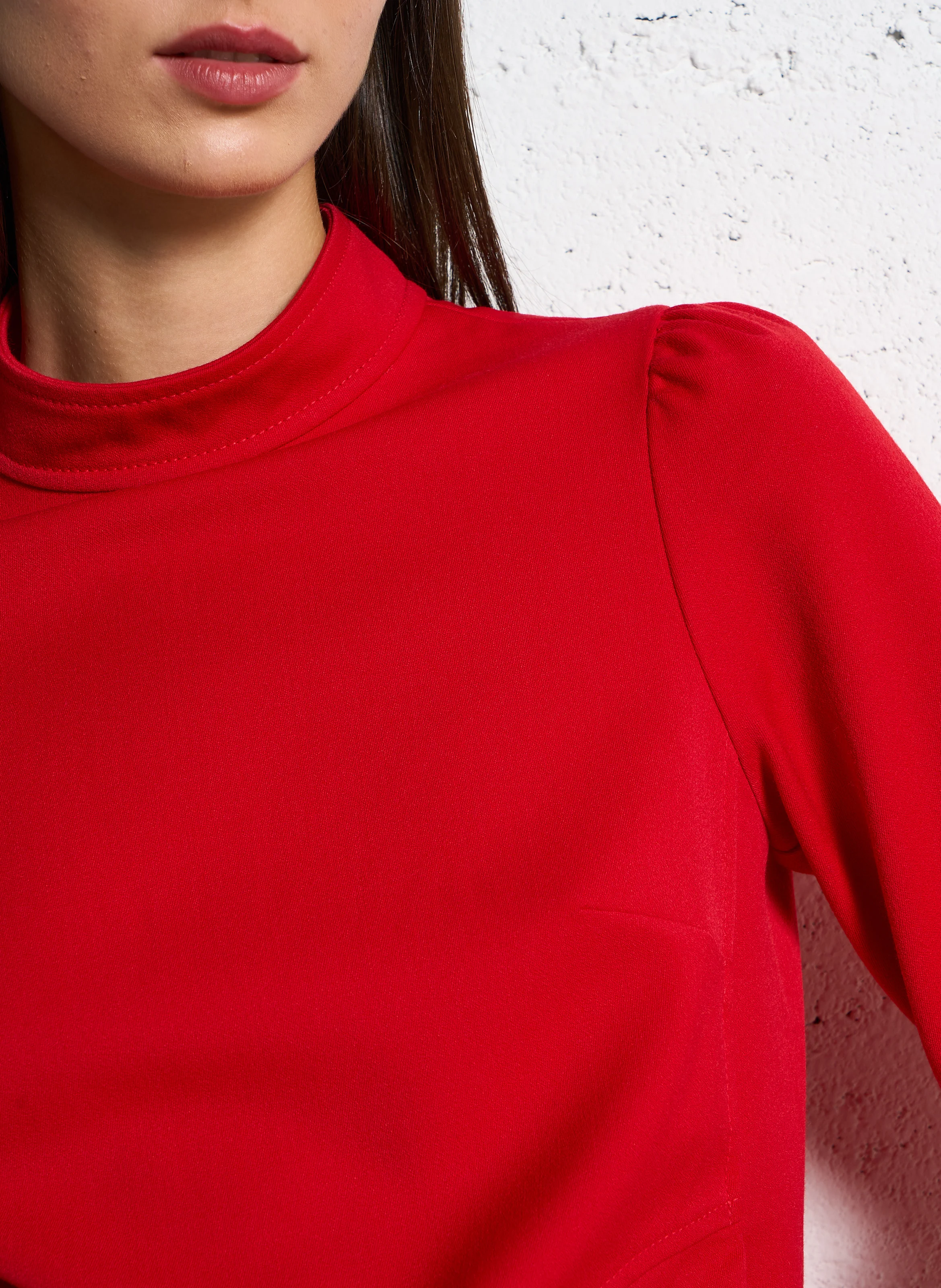 COON - Top droit col montant | Rouge