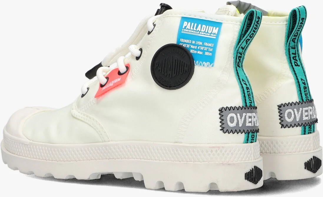PALLADIUM witte palladium hoge sneaker overlab neon pampa k