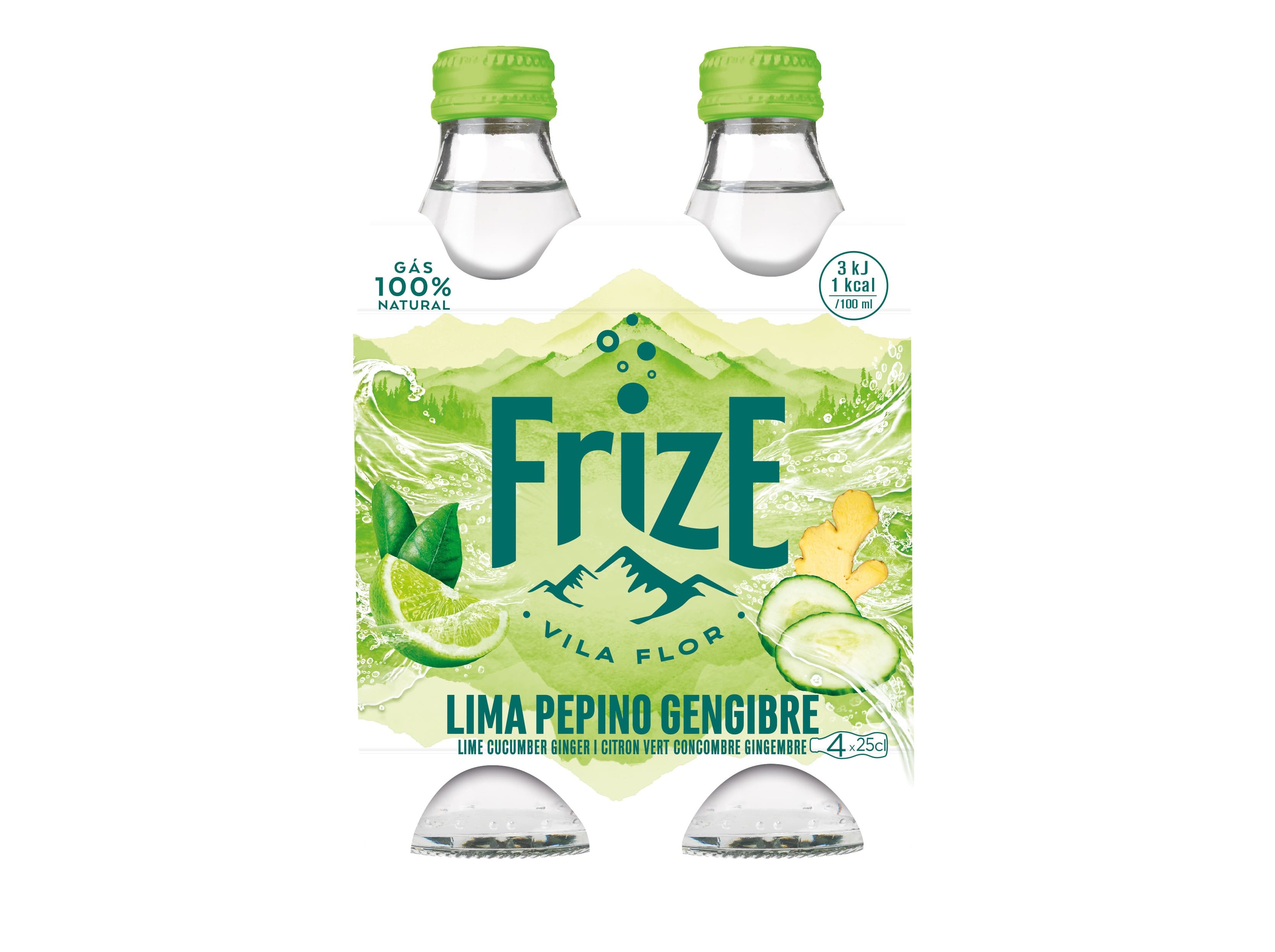 BEBIDA COM GÁS FRIZE LIMA PEPINO GENGIBRE 4X0.25L