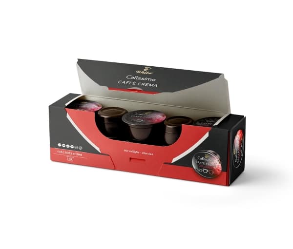 Tchibo Caffè Crema Colombia, Kaffe kapsyl, Kaffemaskin, Sort, Rød, 8 g, Boks,