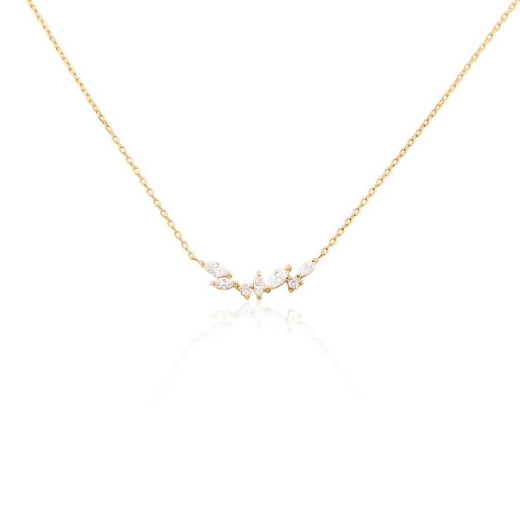 Collier Jardins D'hiver Plaqué Or Jaune Oxyde De Zirconium
