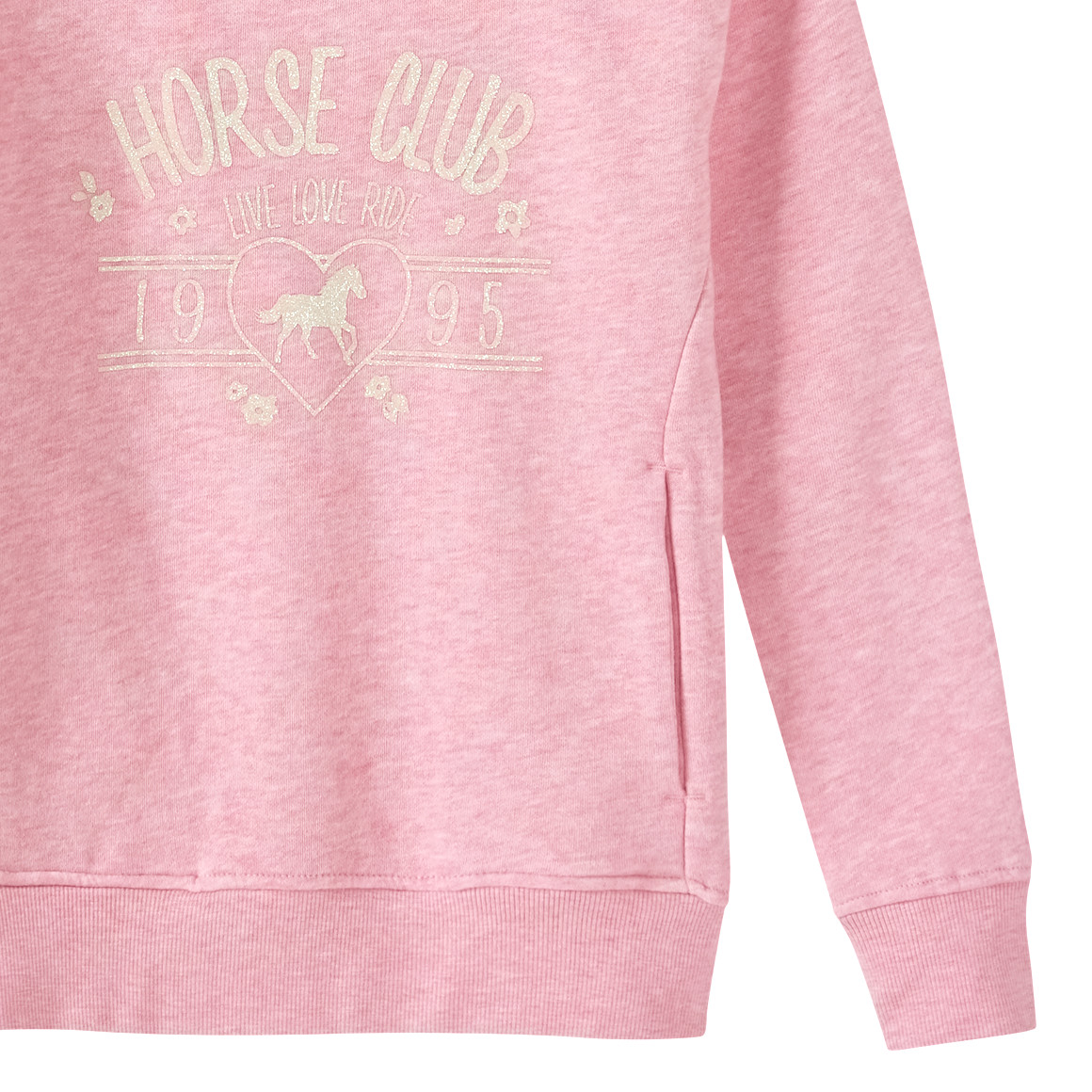 Yigga Mädchen Sweatshirt mit Glitzer-Print rosa