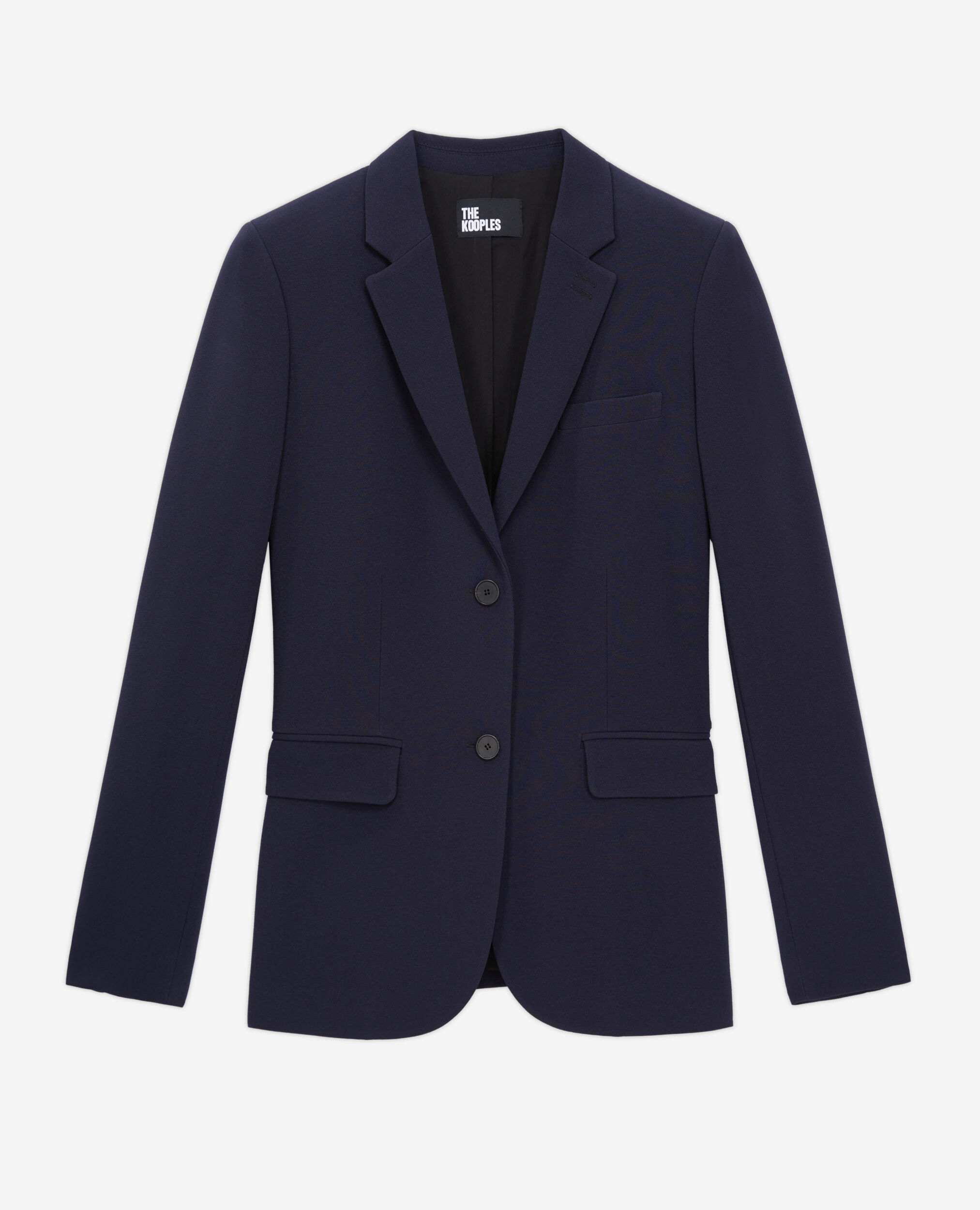 Veste de costume en crêpe bleu marine