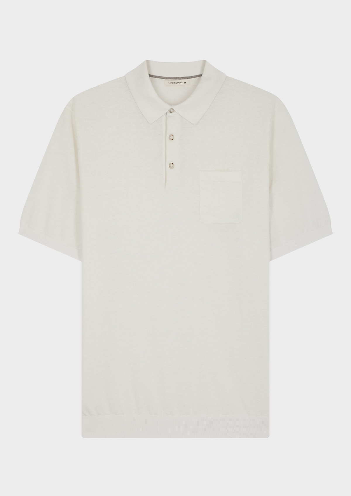 Polo manches courtes Slim en maille unie écrue