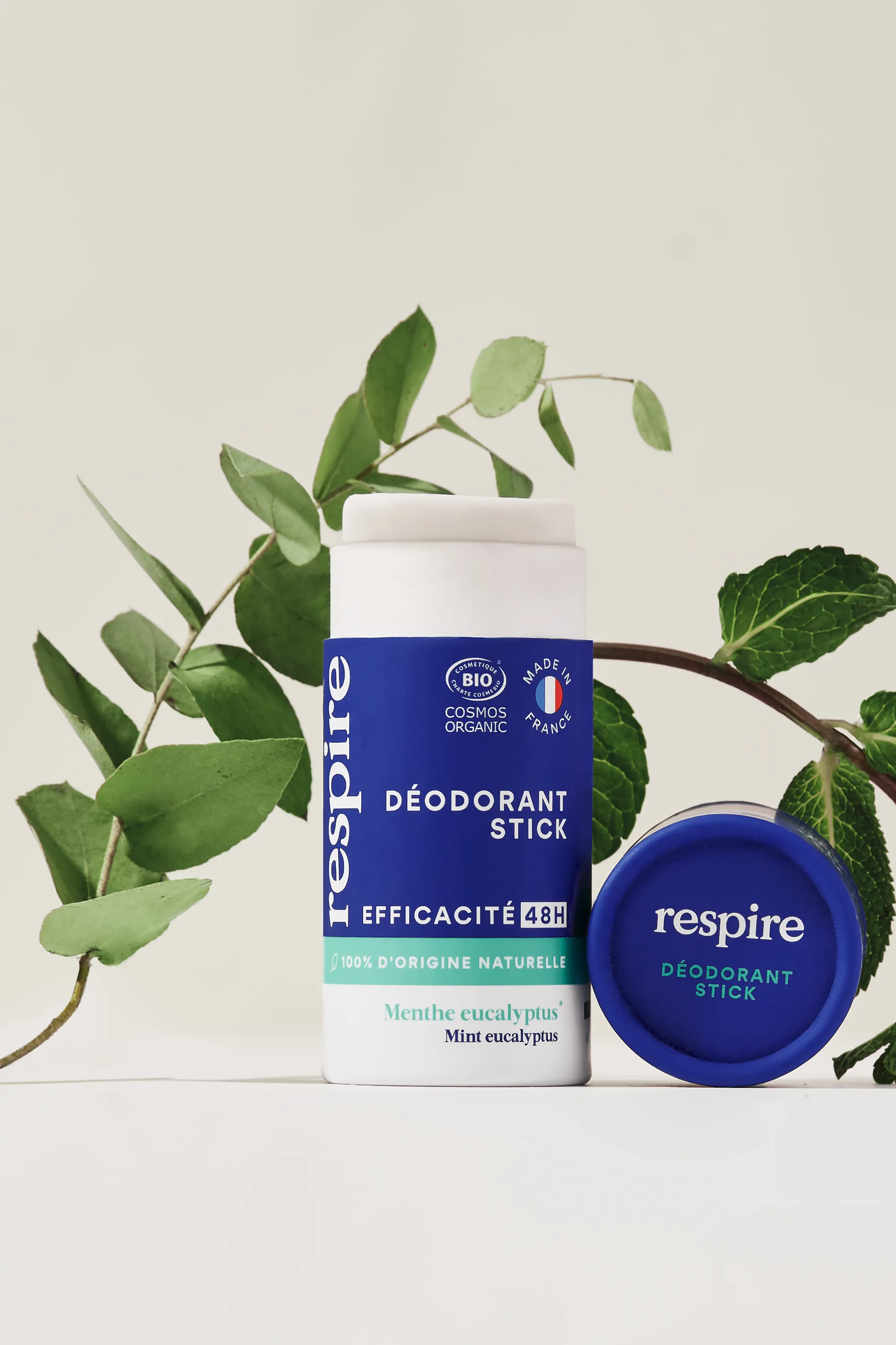 Respire Duo de déodorants solides Fleur de Coton & Menthe eucalyptus-100 g