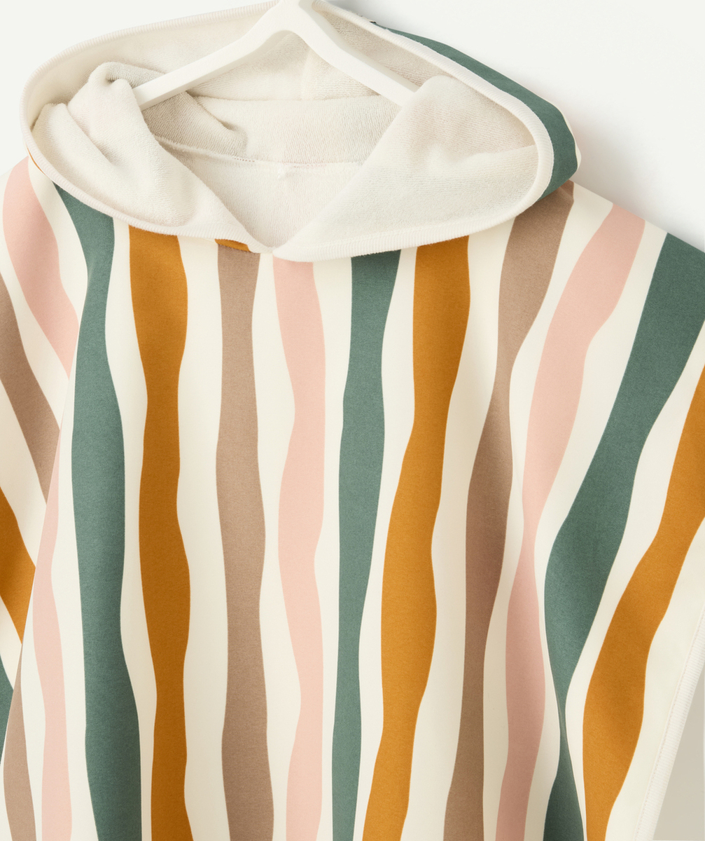 LASSIGSERVIETTE PONCHO BÉBÉ FILLE ANTI-UV RAYURES COLORÉES