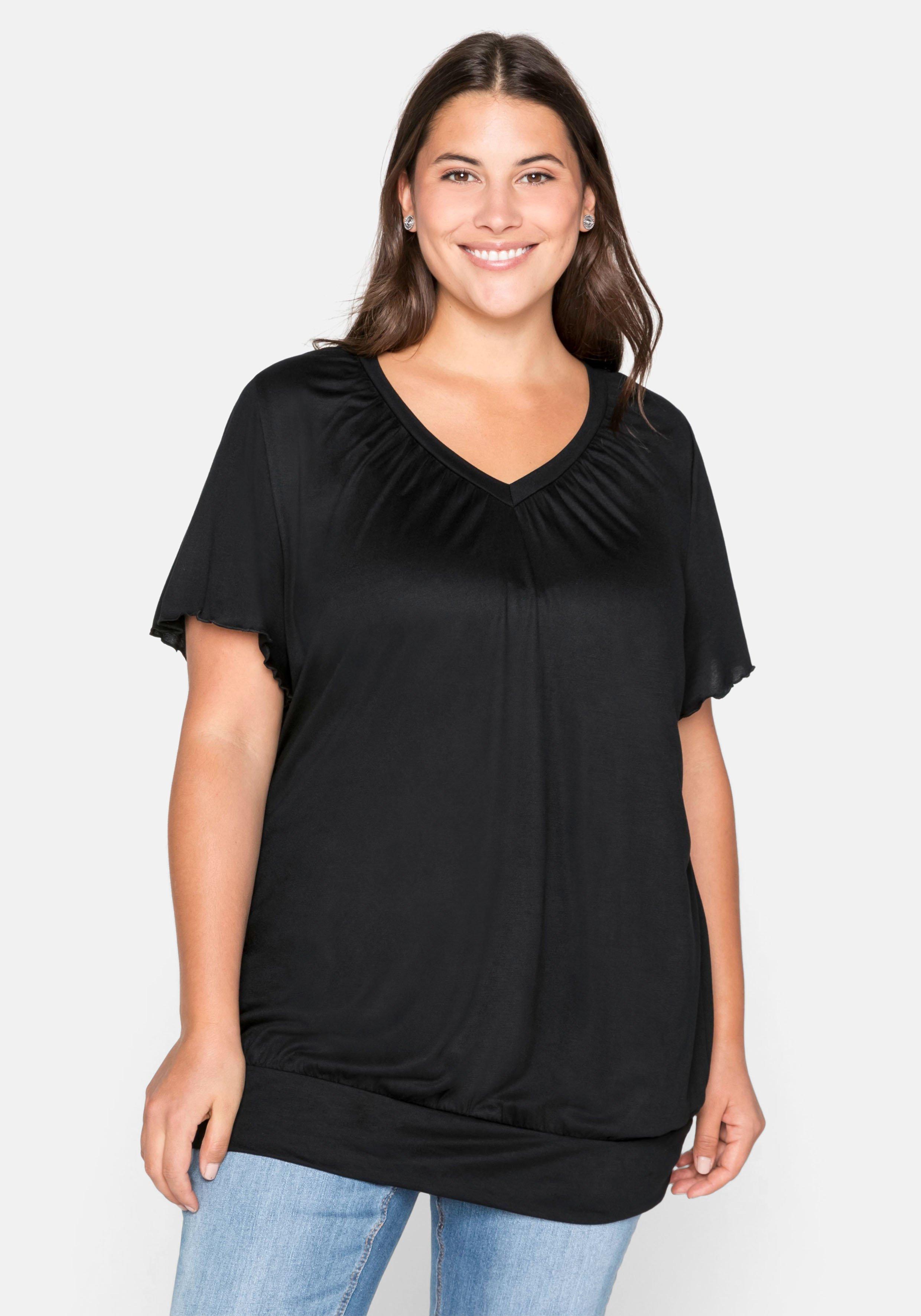 T-Shirt mit Flügelärmeln, aus Viskosejersey