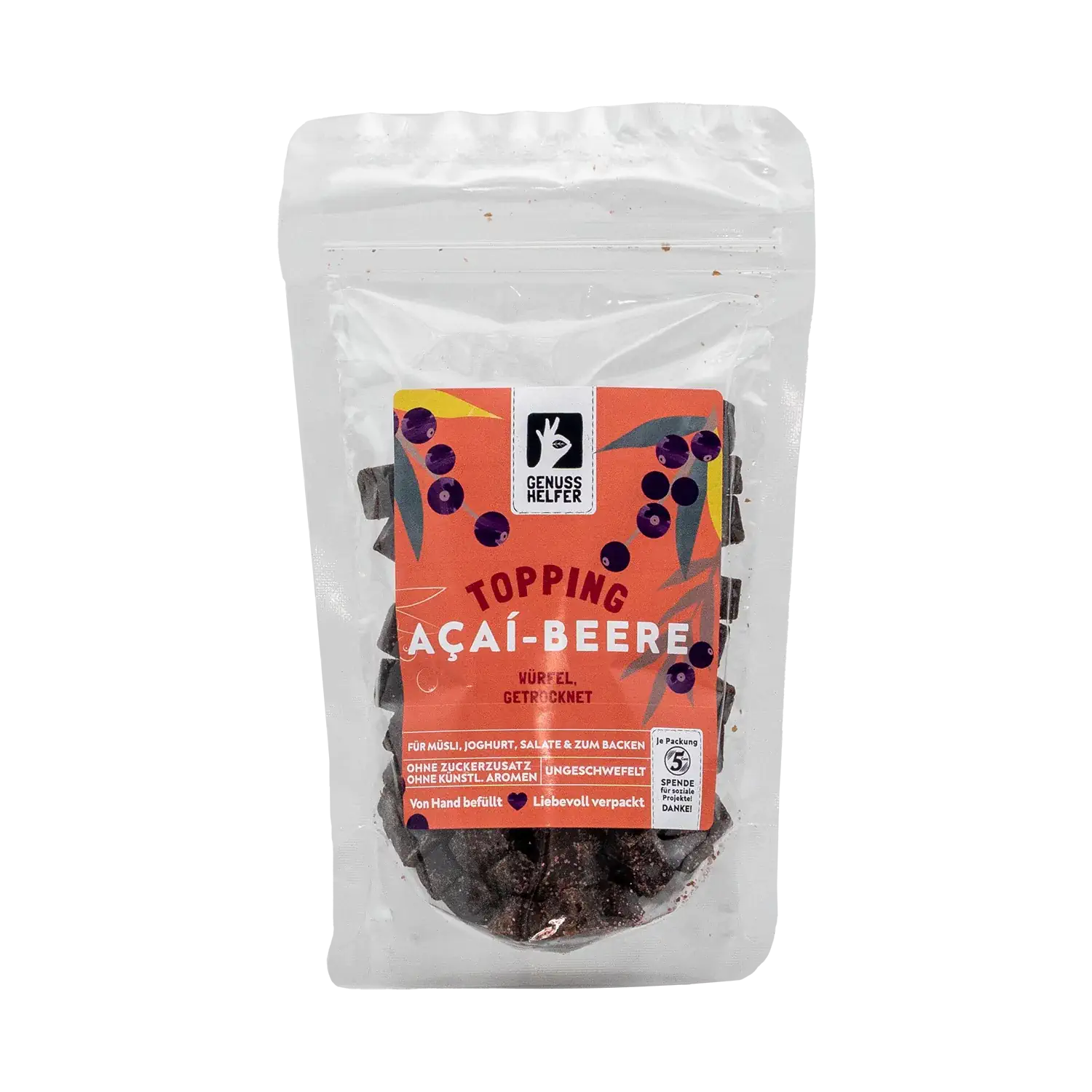 Acai Beeren Würfel, getrocknet