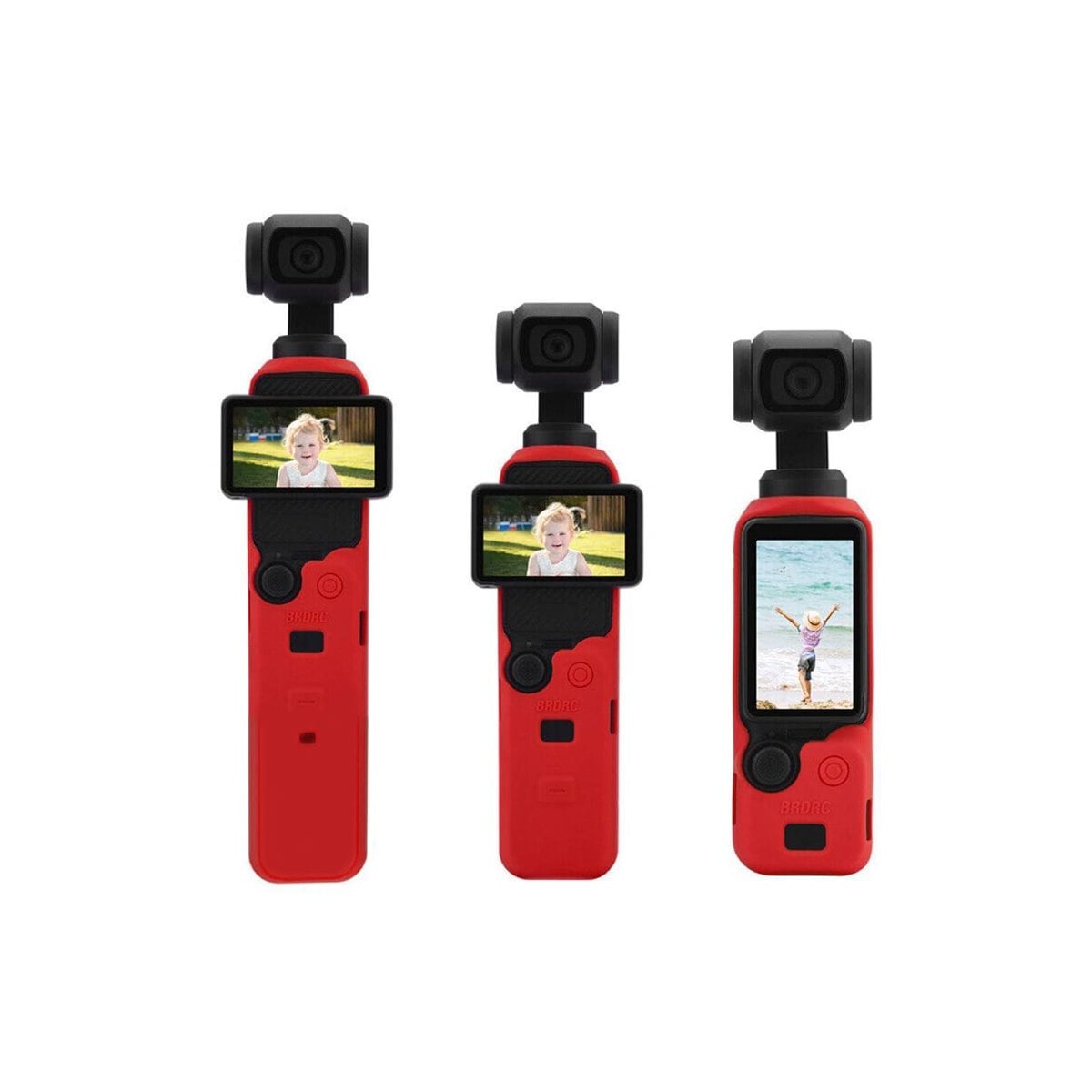3-pack BRDRC silikondeksel DJI Osmo Pocket 3 - Rød
