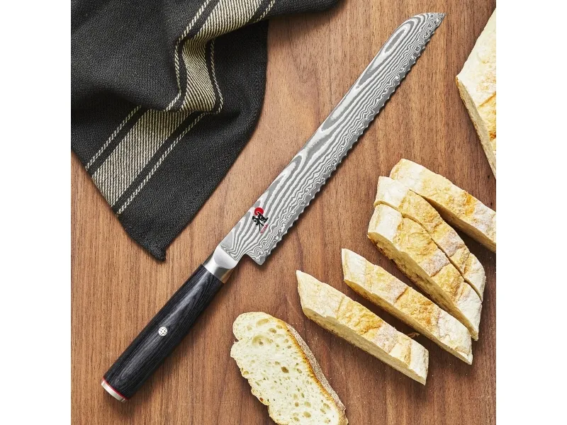 MIYABI 5000 FC-D - Brødkniv - 24 cm - damask, sort håndtag