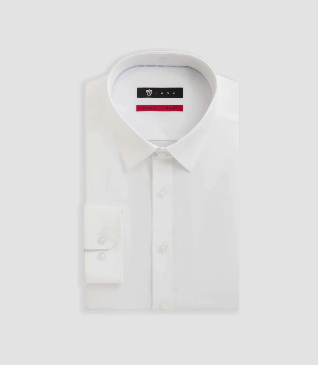 Chemise en popeline stretch blanche 