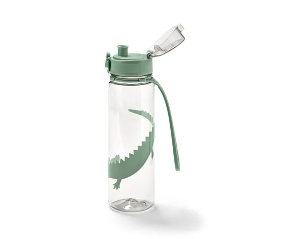 Trinkflasche, beige mit Krokodilprint