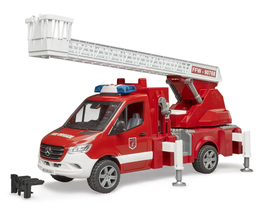 CAMION POMPIER MERCEDES BENZ SPRINTER AVEC ECHELLE ET MODULE SON ET LUMIERE