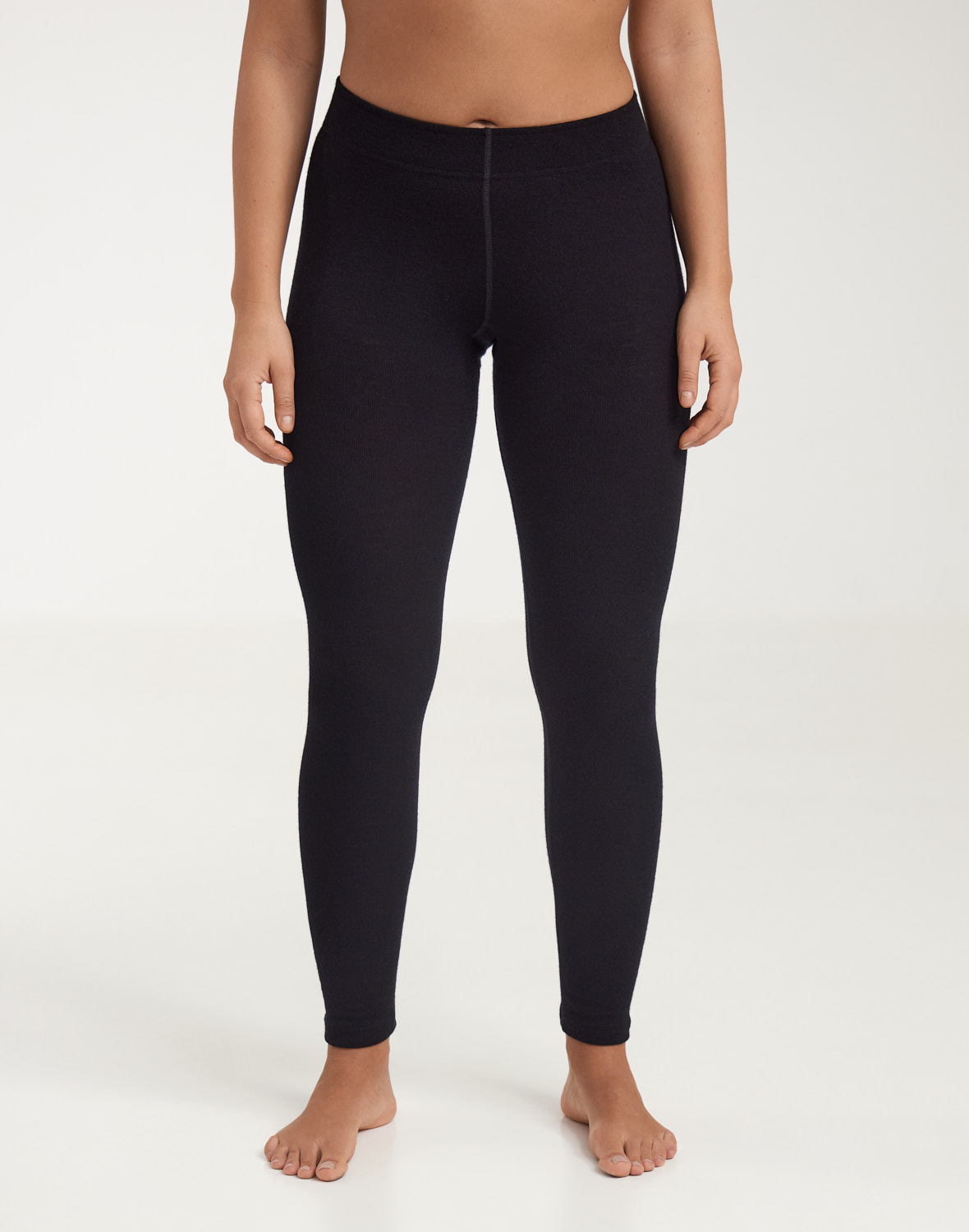 Legging met brede elastische band van merinowol voor dames