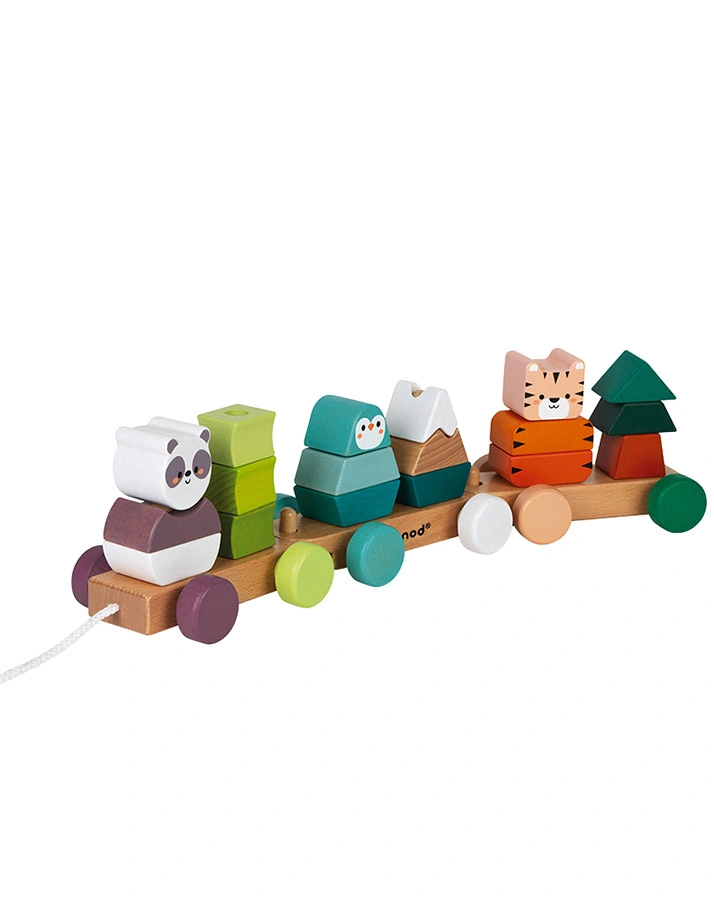 Janod-WWF® Nachziehspielzeug TIGER, PANDA & PINGUIN aus Holz