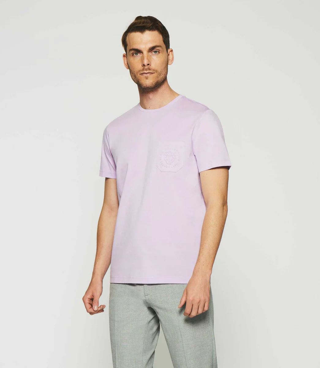 T-shirt à manches courtes uni violet parme GABRIEL
