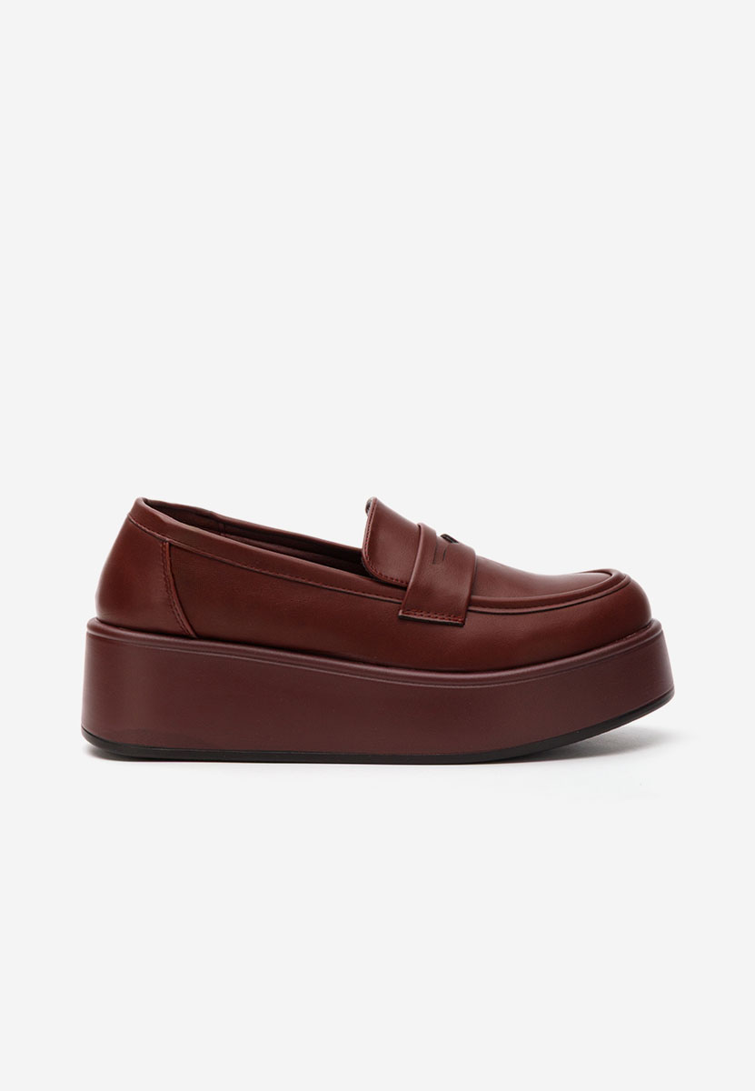 Mocassins à plateforme bordeaux Minky
