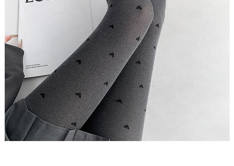 Shira - Warme panty met hartpatroon