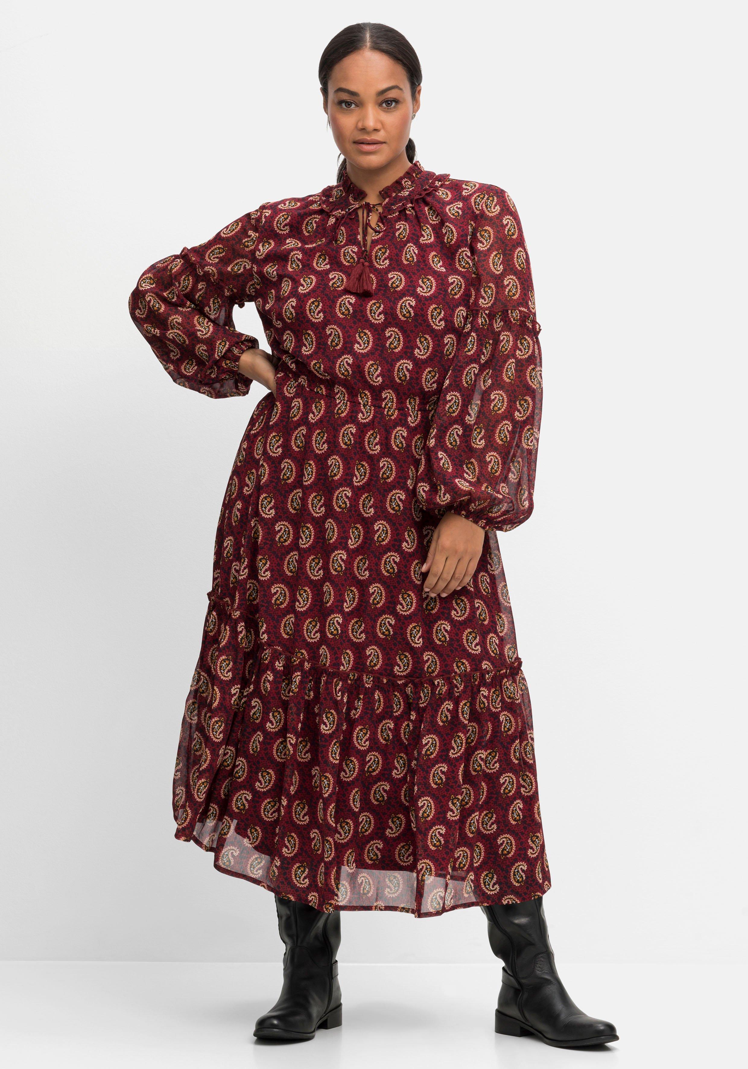 Chiffonkleid in Maxilänge, mit Paisleydruck