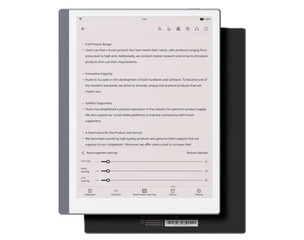 Huion Ink e-reader with a drawing screen