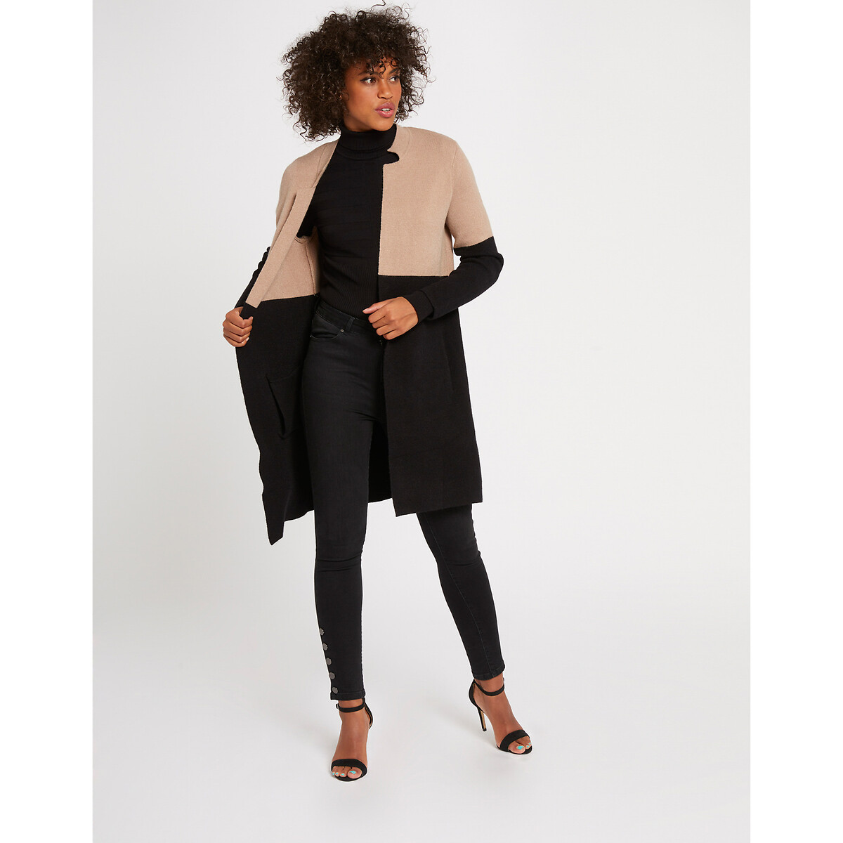 MORGAN<br>Colete longo bicolor