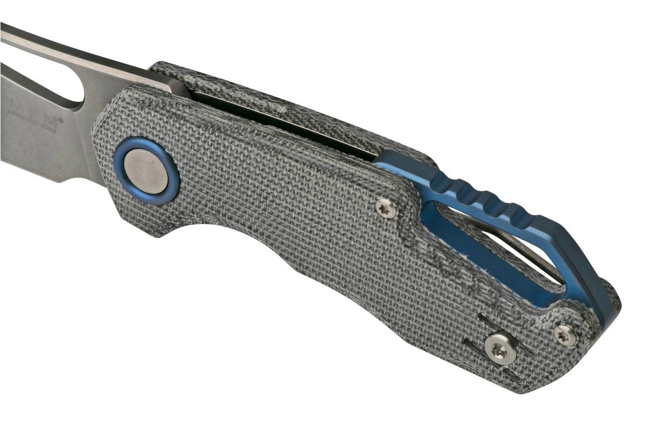 MKM Isonzo FX03M-3BC Clippoint M390, Black Canvas Micarta zakmes, Jesper Voxnaes design