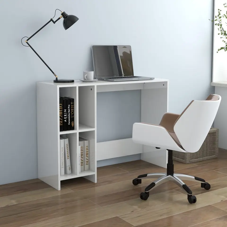 vidaXL - Bureau - Wit - Bewerkt hout