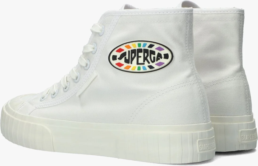 SUPERGA witte superga hoge sneaker 2696 strip multic logo