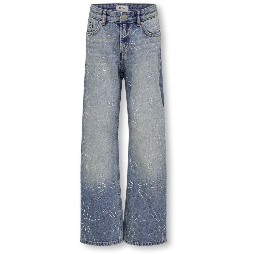 Køb kids ONLY Medium Blue Denim Hope Rhinestone Star Wide Denim Tai