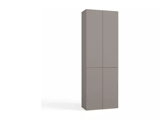 RORY - Armoire de salle de bain avec panier - Dimensions 174x60x30 - Meuble de rangement salle de bain espace buanderie - Gris