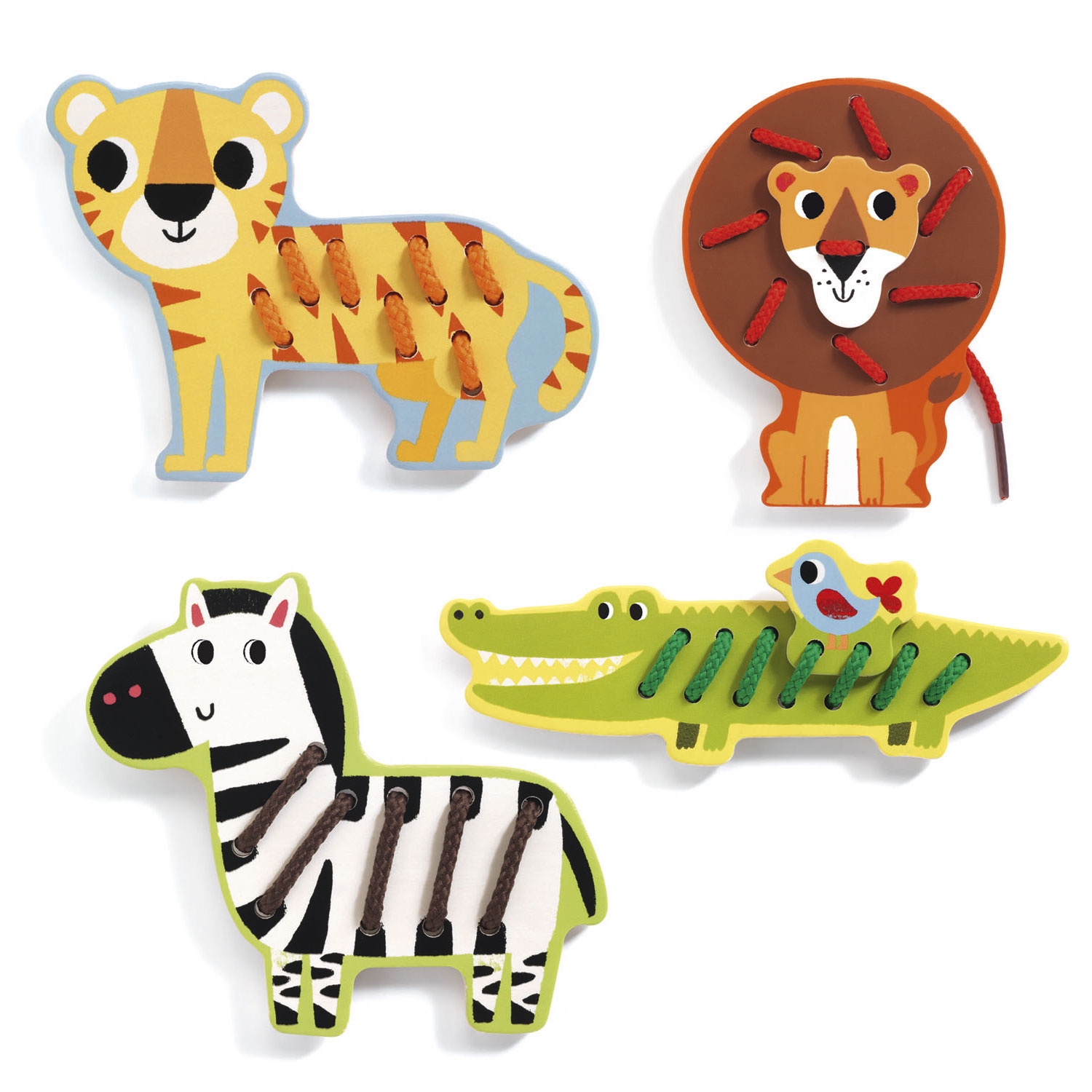 Djeco Houten Rijgpuzzel Dieren