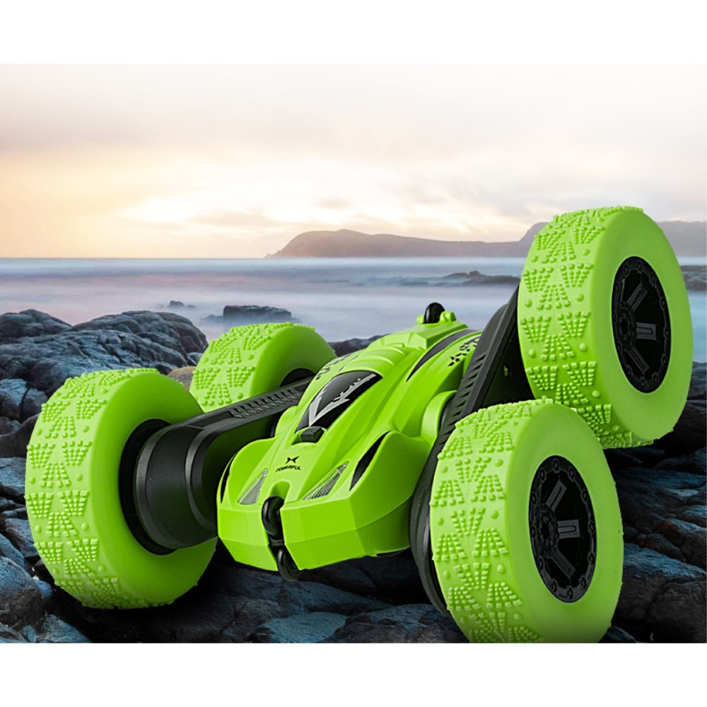 (16cm) Ferngesteuertes 2.4GHz Stunt Offroad Auto Rennauto mit 360° Drehung   LED Licht - Blau