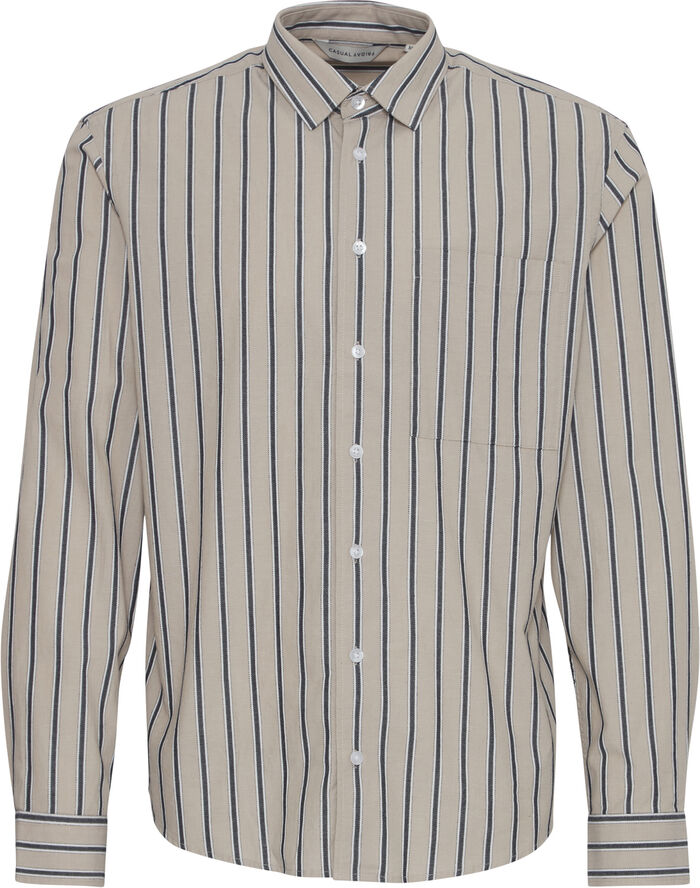 Casual Friday CFALVIN LS dobby striped shirt Silver mink