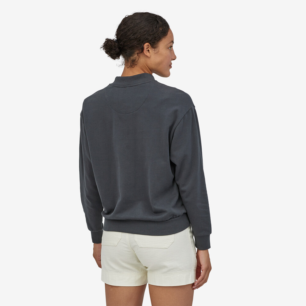 Damen-Sweatshirt aus regenerativer, biozertifizierter Baumwolle mit Druckknöpfen