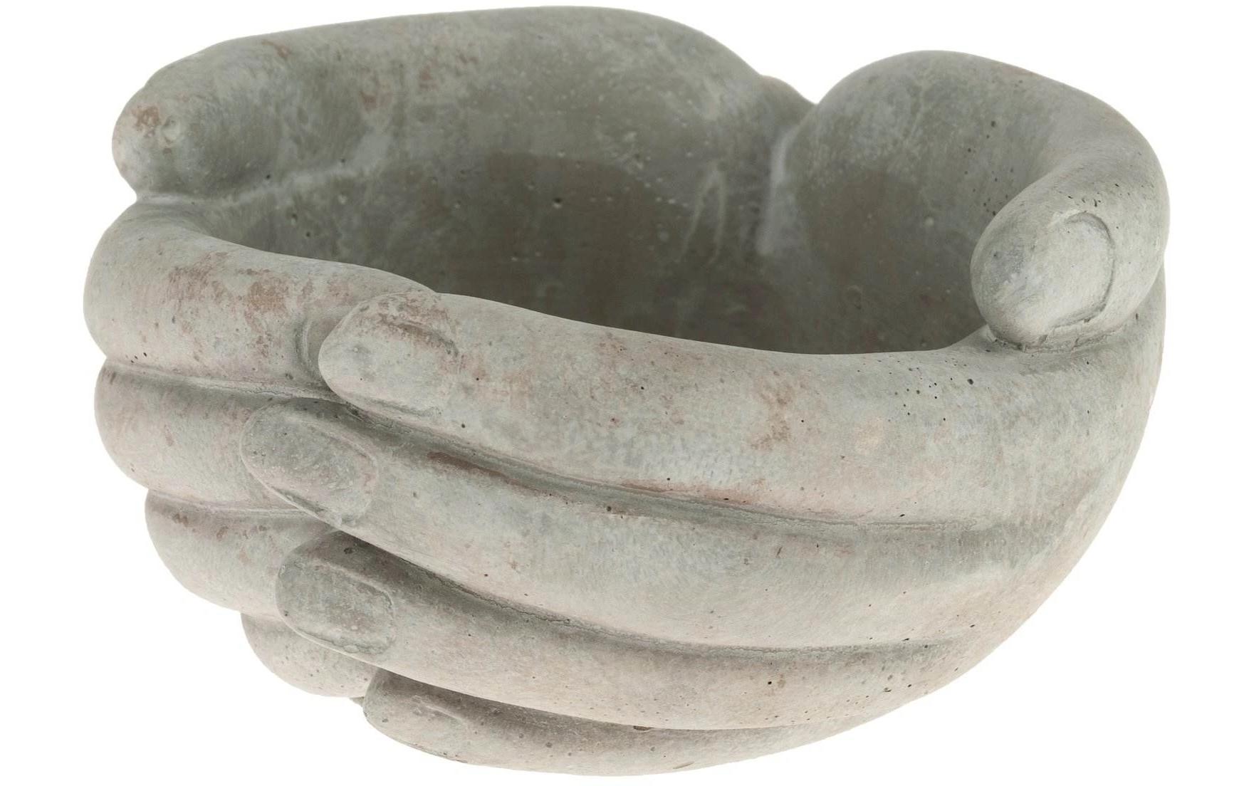 Schale Hände aus Zement 14.5 cm x 13 cm x 7 cmZementschale Hände