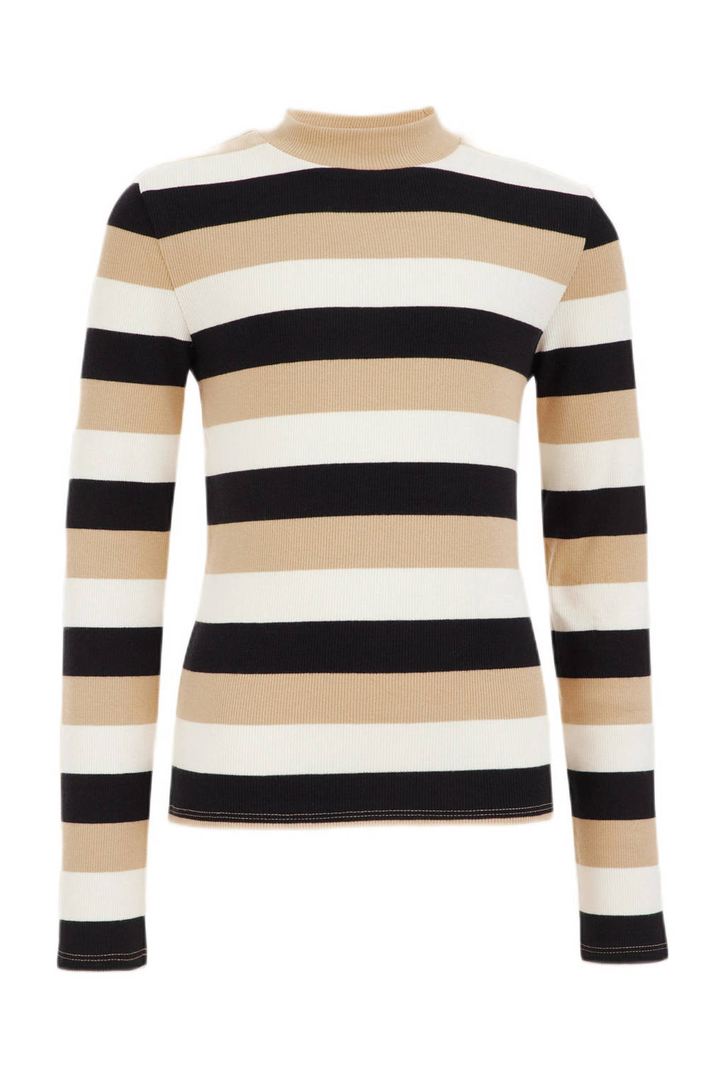 WE Fashion gestreepte longsleeve groen