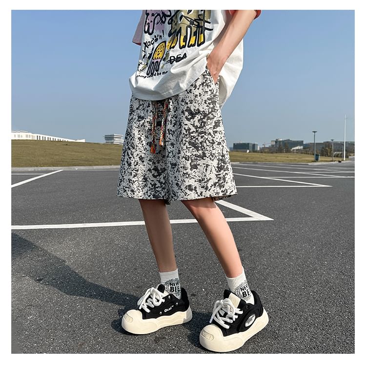 Tiaota - Wijde shorts met trekkoord en tie-dye letters