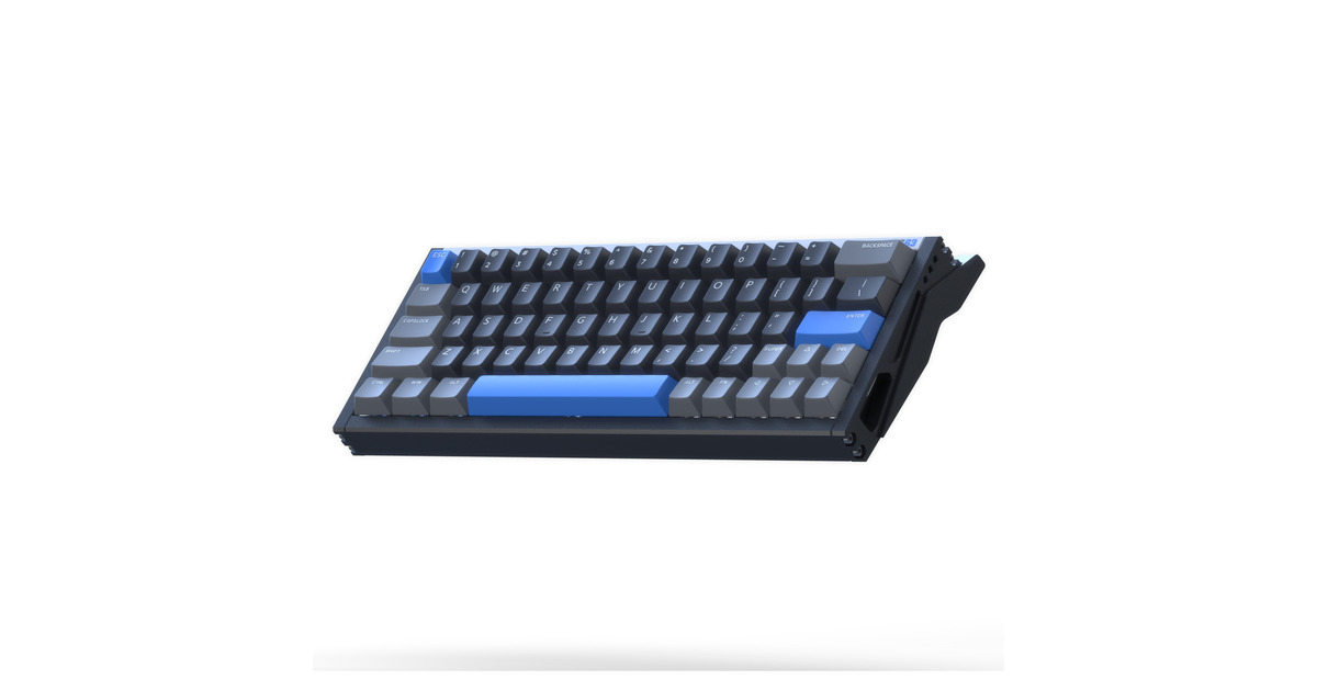 IqunixEZ63 Magnetic Switch Gaming HE Keyboard, gaming toetsenbord  (Zwart/blauw, US lay-out, US-International, Gateron Magnetic Jade Pro, 60%, RGB, Double Shot PBT Keycaps, Tweedekans)