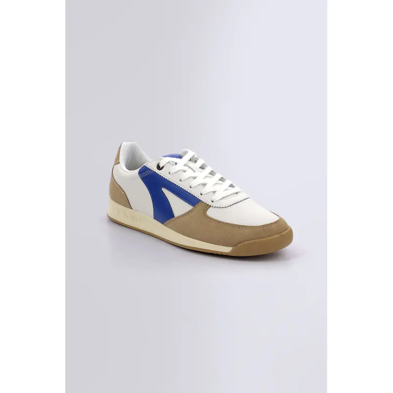 KICK KRACK BLANC BLEU BASKETS BASSES Cuir Homme