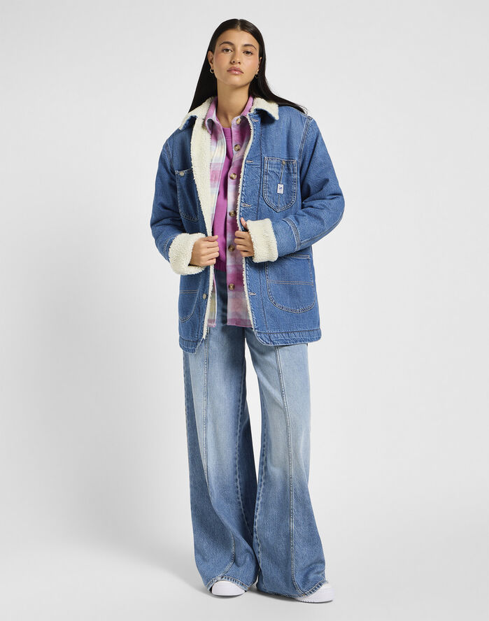 Lee SHERPA LINED CHORE JACKET Blå