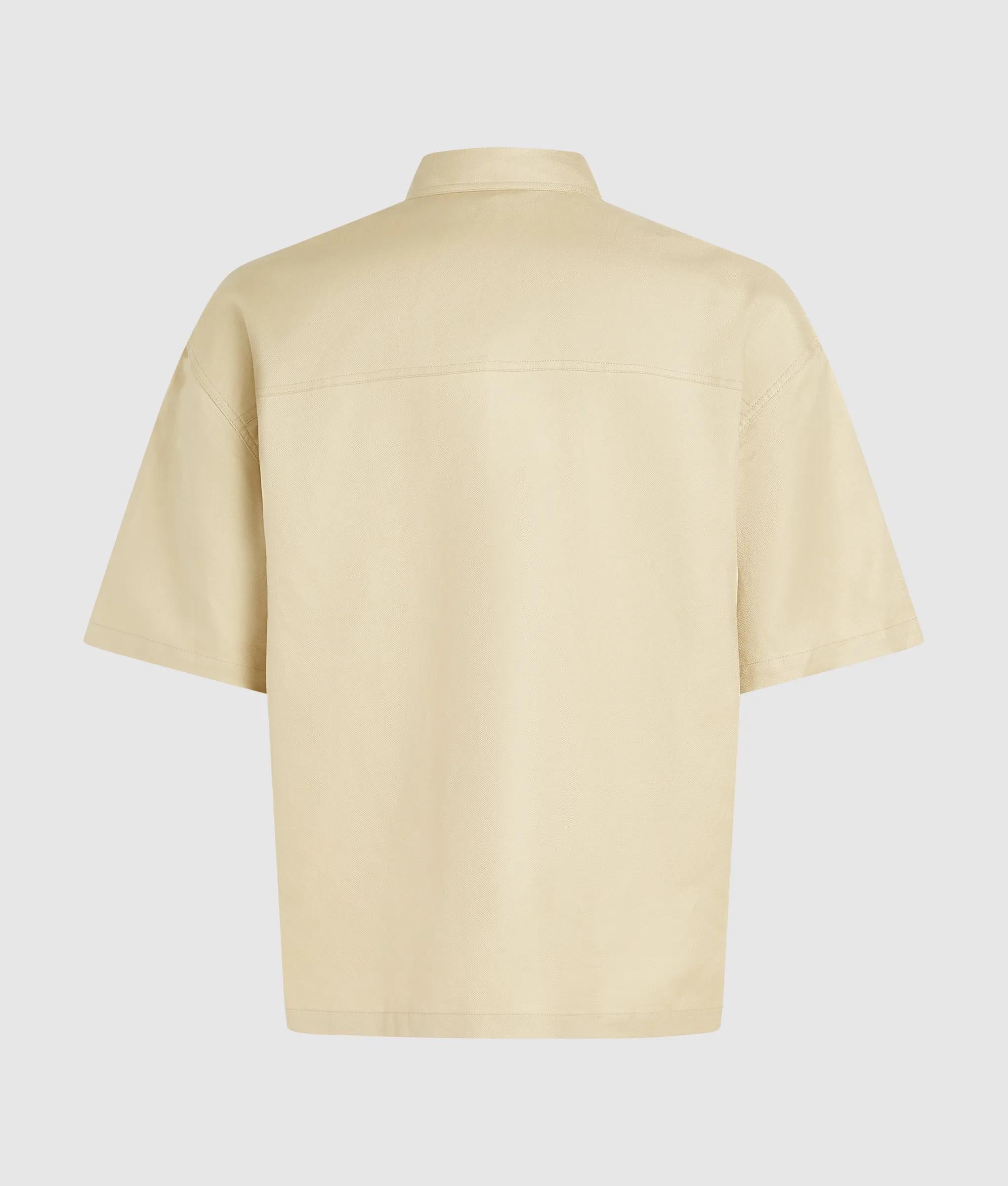 Linnen melange met korte mouwen shirt