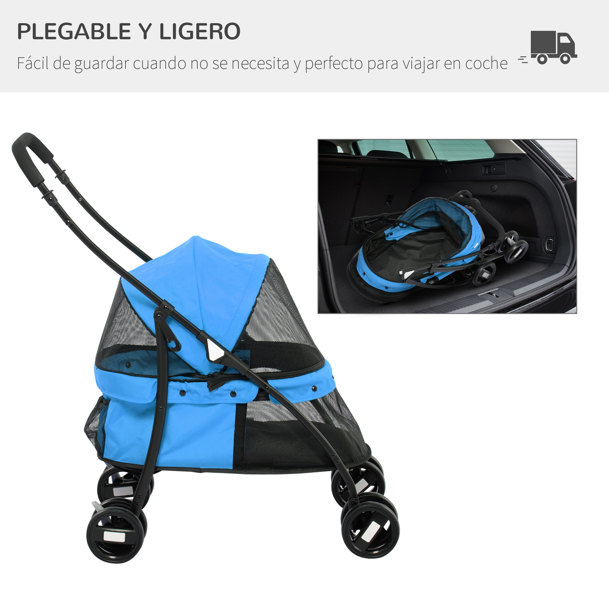 Carrinho para animais de estimação PawHut azul