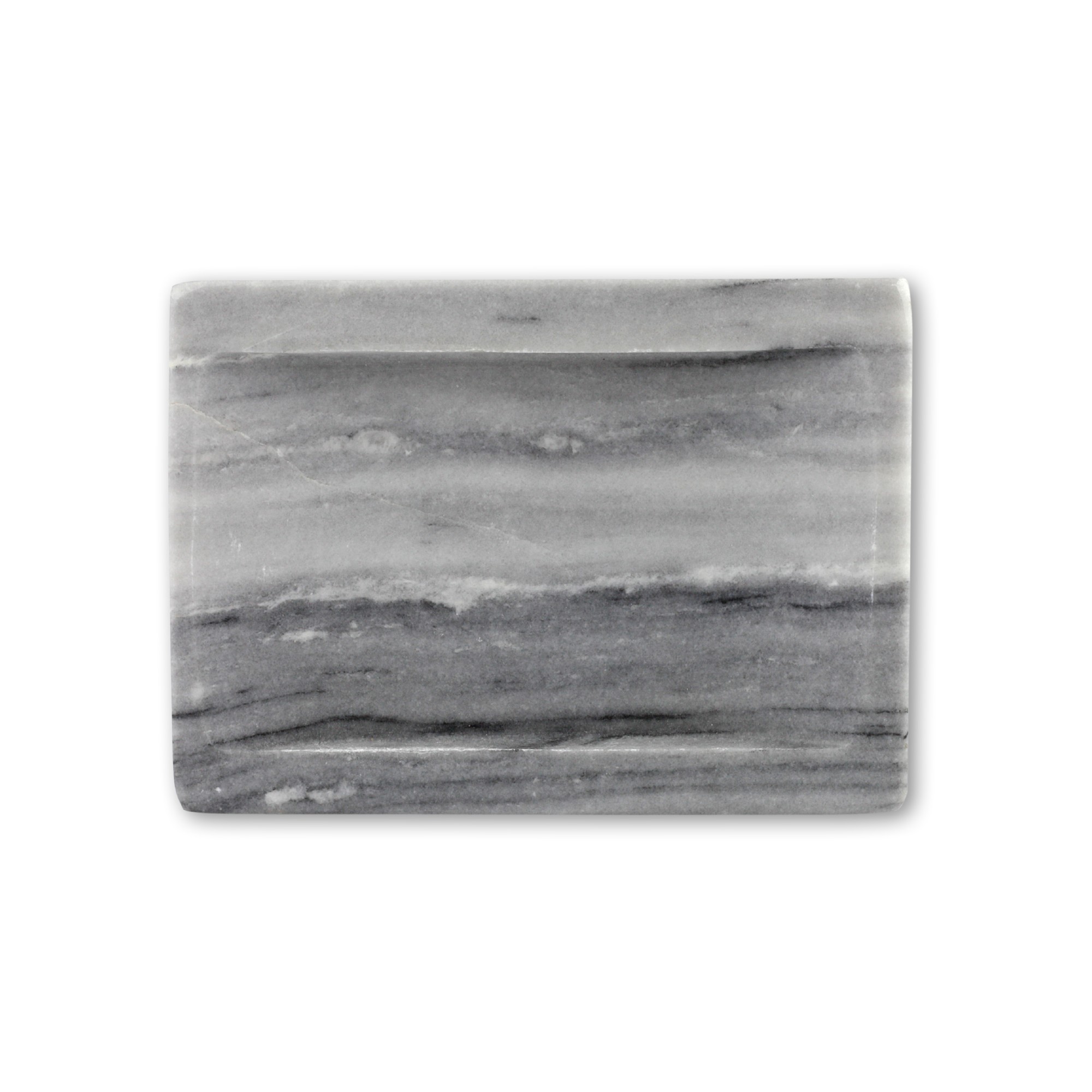 Seifenschale aus Marmor, grau, B 14 cm, L 10 cm, H 2 cm von fischer's lagerhaus