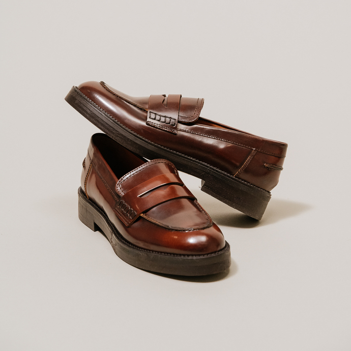 Mocassins  en cuir marron
