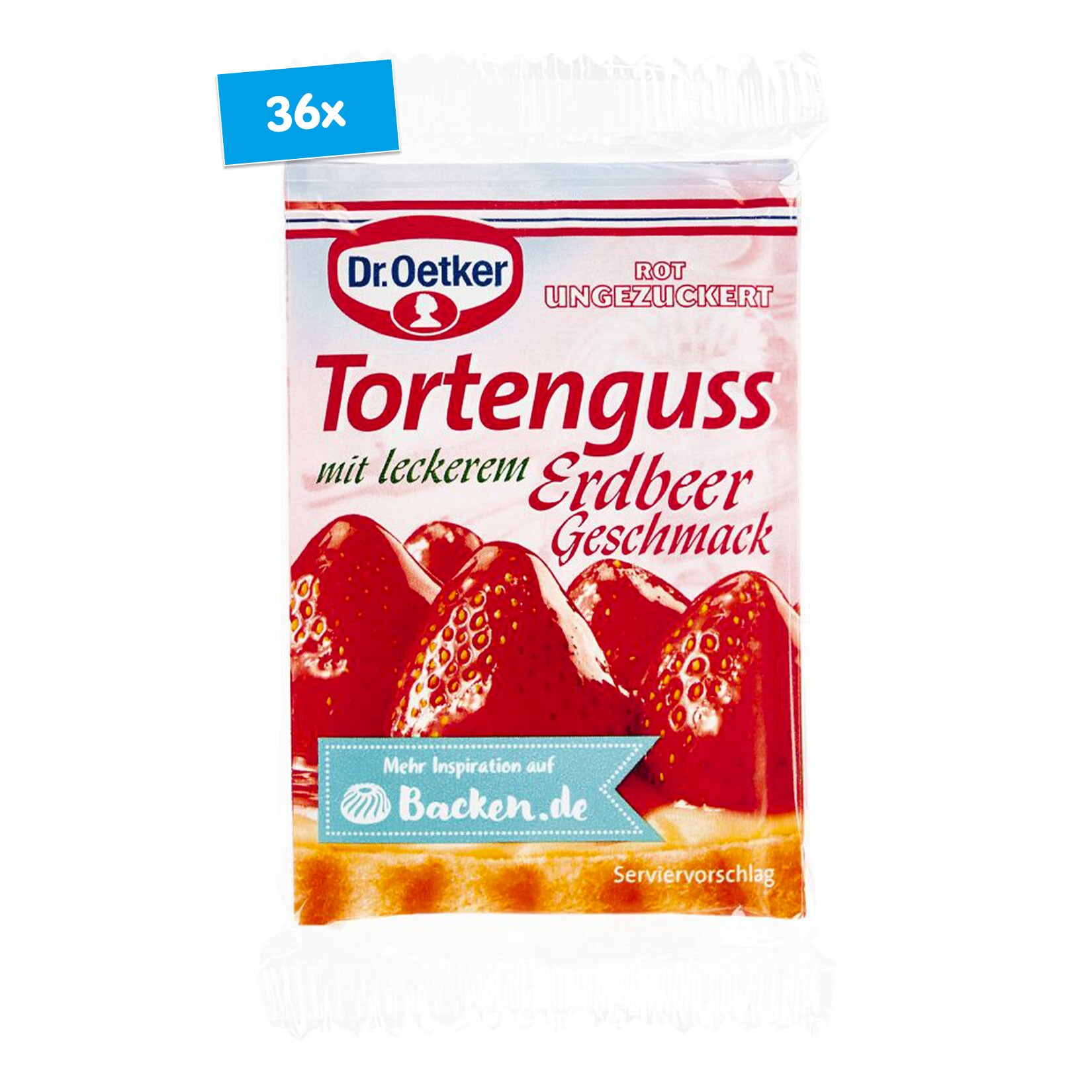 Dr. Oetker Tortenguss Erdbeer für 3 x 250 ml, 36er Pack