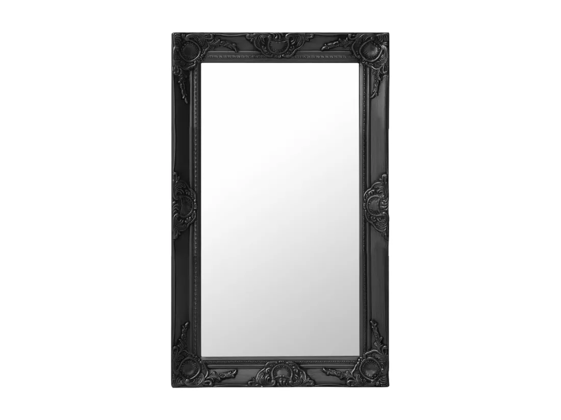 Miroir mural style baroque 50x80 cm noir