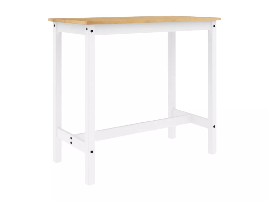 Ensemble de bar 5 pcs Blanc Bois de pin massif